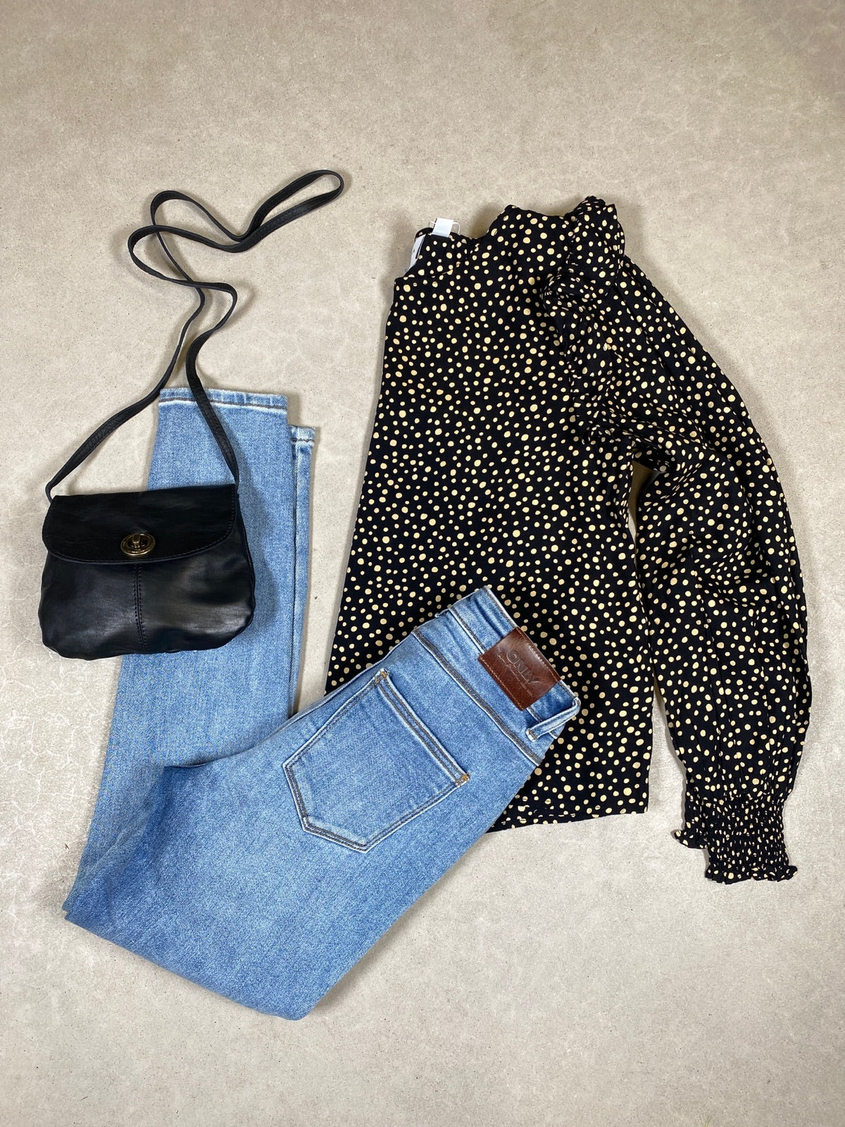 Vipil Oma O Neck Long Sleeve Top Black Curds  Whey Dots